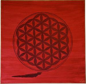  Stabilität  Blume des Lebens, Öl/Leinwand 50x50