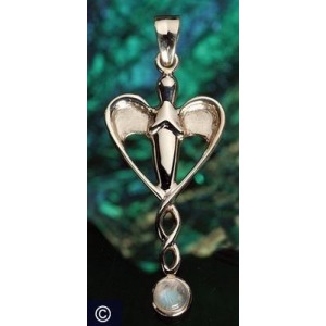 Aeskulapstab - Heilengel Anhänger für Halskette