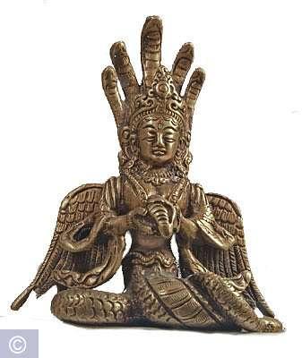 Nag Kanya Statue, Messing, H 14 cm