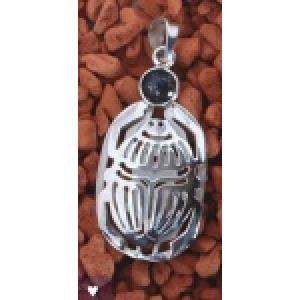 Skarabäus mit Lapislazuli - Silber Anhänger