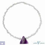 Kristall-Harmonie-Band, Amethyst, Dreieck, 62 cm